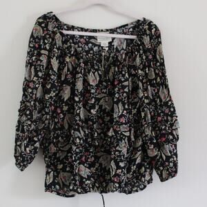 NWT Ralph Lauren Denim and Supply Boho Long Sleeve‎ Floral Blouse Top XS